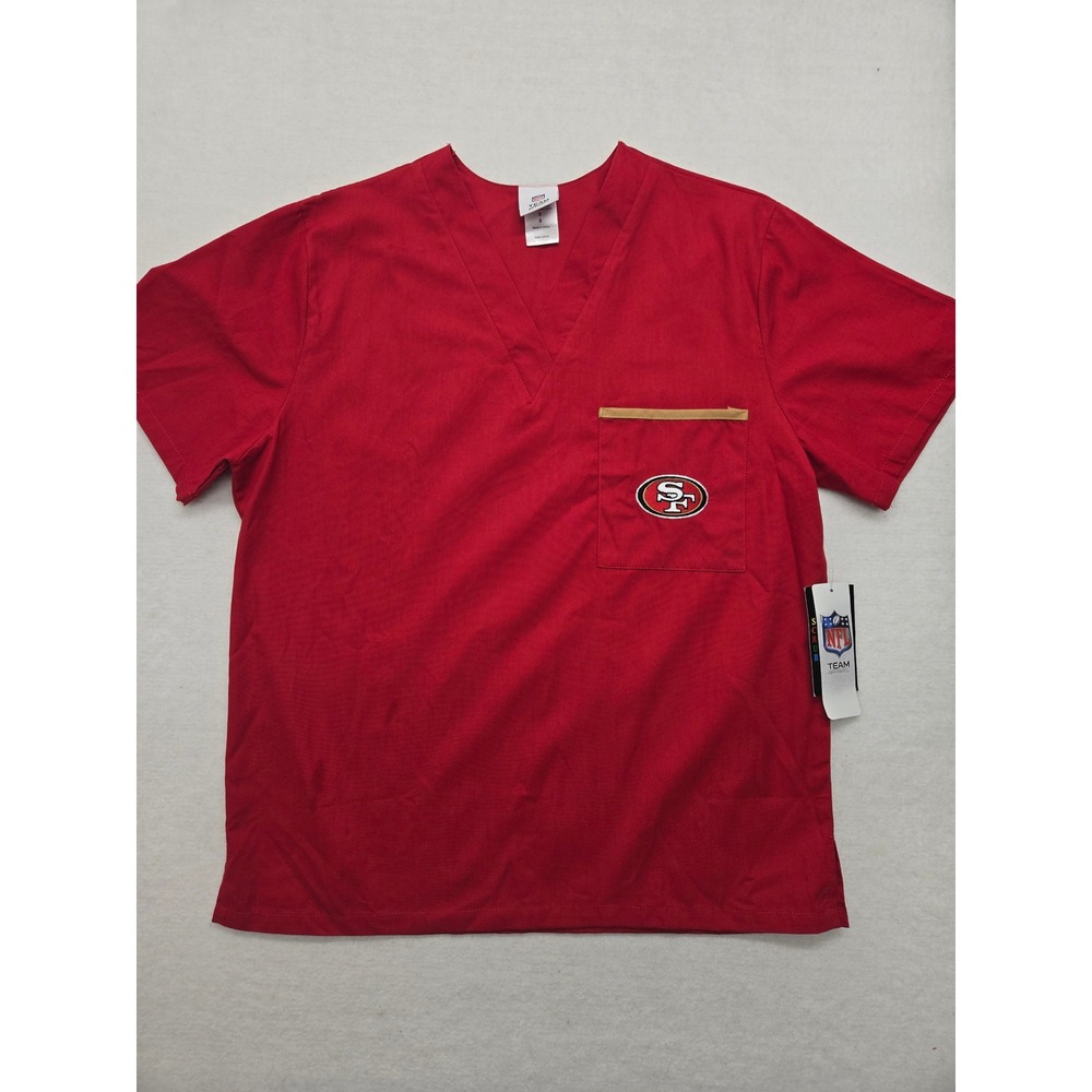 NFL Team‎ Apparel San Francisco 49ers Scrub Top Medical Loungewear Small New